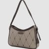 Pringle Ladies Handbags The Pringle Argyle AOP Small Shoulder Bag Stone