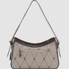 Pringle Ladies Handbags The Pringle Argyle AOP Small Shoulder Bag Stone