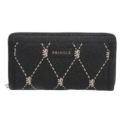 Pringle Ladies Purse Pringle Argyle  AOP Flapover Purse Black PR112041
