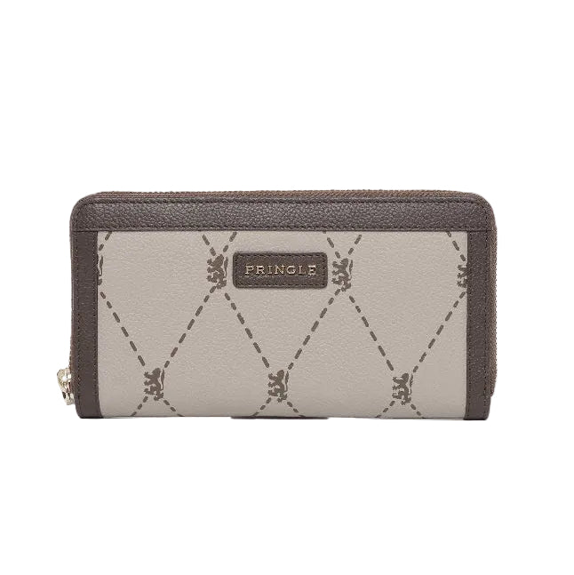 Pringle Ladies Purse Pringle Argyle AOP Zip Around Purse Stone PR112041