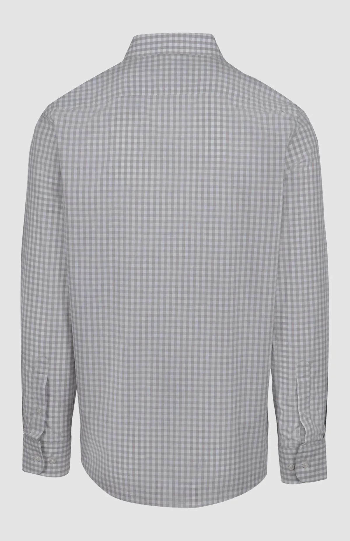 Pringle Shirts Pringle Bernard Gingham Easy Care LS Tailored Shirt- Grey MSLS1971 PR112113