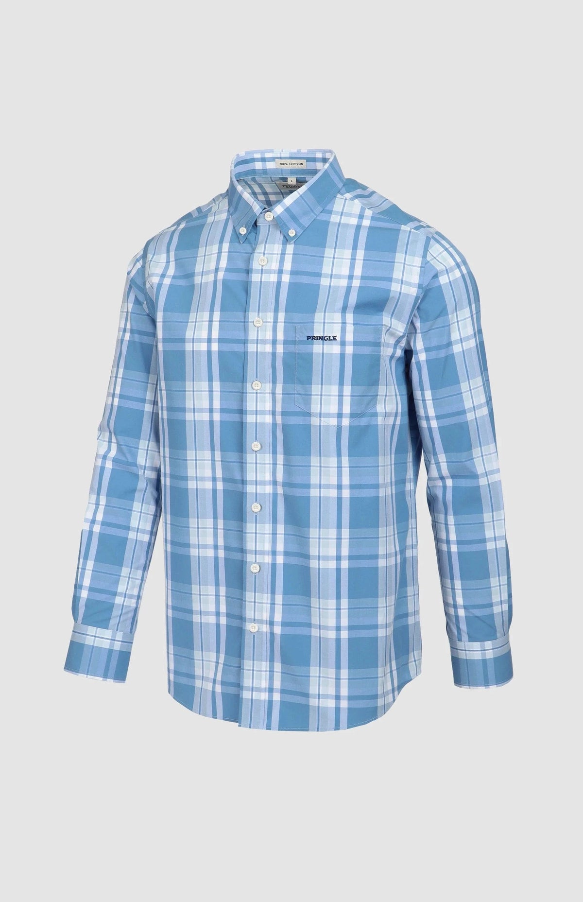 Pringle Shirts Pringle Jasper Checked Shirt Blue