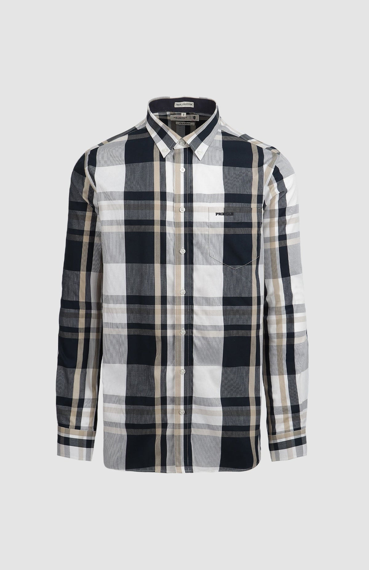Pringle Shirts S Pringle Quade Checked Classic Shirt Tall Navy