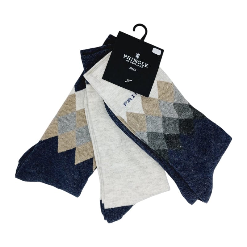 Pringle Socks Pringle Lucas 3 pack Argyle Socks Multi