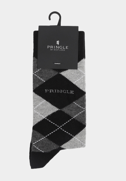 Men's Pringle Black Core Argyle Socks