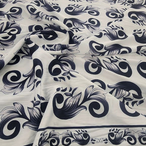 PRINTED ARMANI SATIN Dress Fabrics Printed Digital ArmanI Fabric Black 150cm (7471848390745)