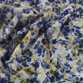 PRINTED CHIFFON Dress Fabrics Printed Chiffon Fabric Royal/Yellow 150cm (7347408896089)
