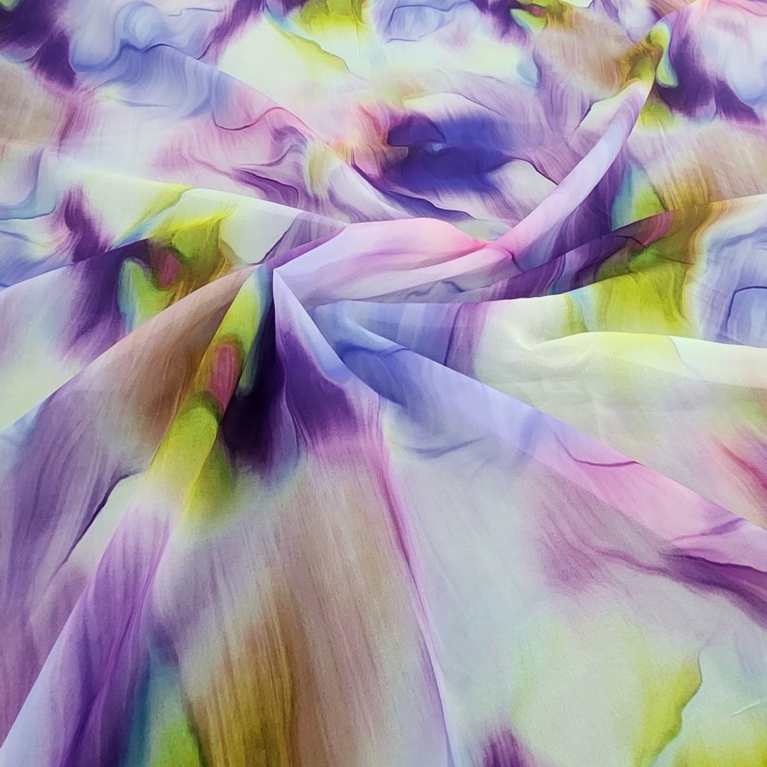 PRINTED CHIFFON Dress Fabrics Printed Peach Chiffon Fabric 150cm Purple (7510768517209)