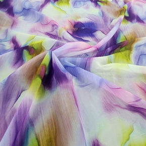 PRINTED CHIFFON Dress Fabrics Printed Peach Chiffon Fabric 150cm Purple (7510768517209)