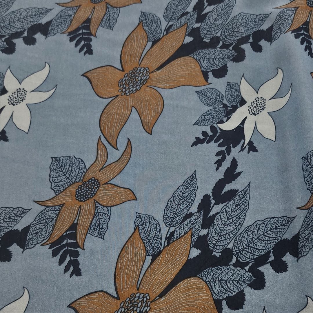 PRINTED CHIFFON Dress Fabrics Printed Voile Fabric Blue 150cm (7336181432409)