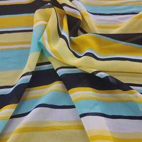 PRINTED CHIFFON Printed Chiffon Fabric Yellow/Blue 150cm (7347408470105)