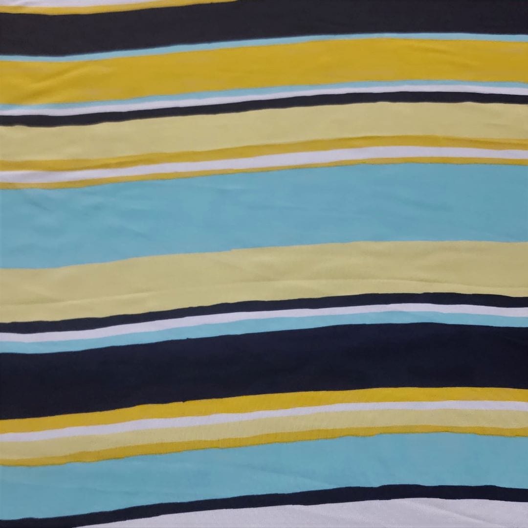 PRINTED CHIFFON Printed Chiffon Fabric Yellow/Blue 150cm (7347408470105)