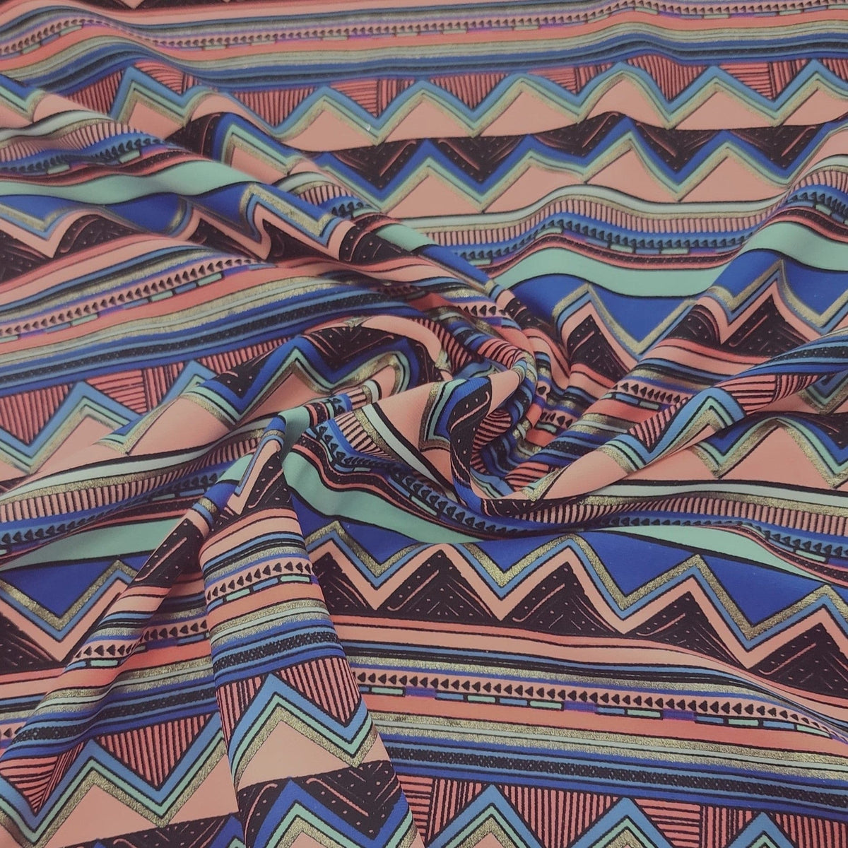 PRINTED LYCRA Dress Fabrics Printed Nylon Lycra Fabric Col M189 150cm (7498139730009)