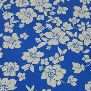 PRINTED LYCRA Dress Fabrics Printed Nylon Lycra Flowers Blue Fabric 150cm (7483951349849)