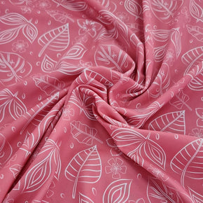 PRINTED LYCRA Dress Fabrics Printed Nylon Lycra Leaves Guava Fabric 150cm (7483951382617)