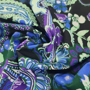 PRINTED LYCRA Dress Fabrics Printed Nylon Lycra Paisley Fabric 150cm (7483951546457)