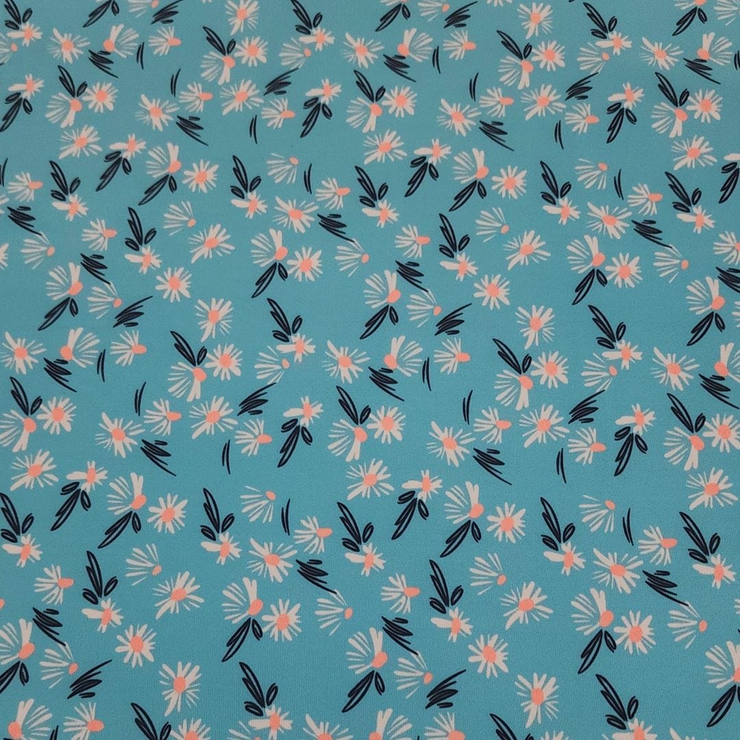 PRINTED LYCRA Dress Fabrics Printed Nylon Lycra Small Flower Fabric 150cm (7483951448153)