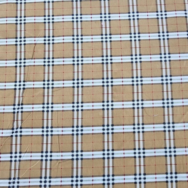 printed polycotton Dress Fabrics Printed Poly Cotton Check Fabric 112cm