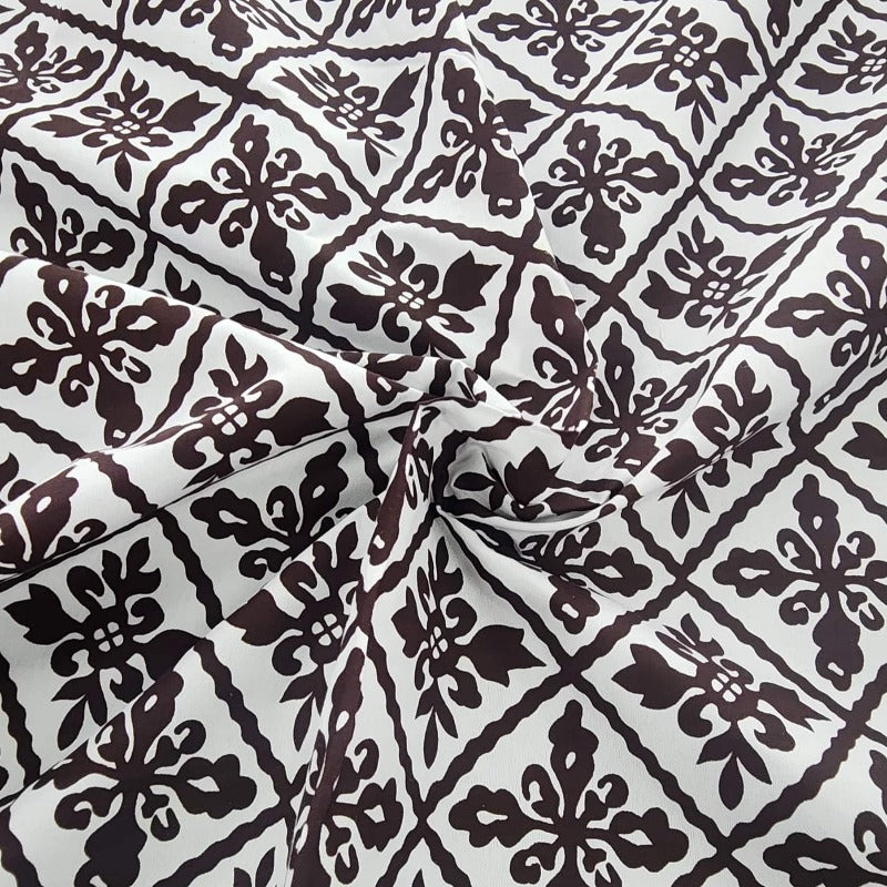 PRINTED POLYCOTTON Dress Fabrics Printed Poly Cotton Check Fabric 112cm (7490124087385)