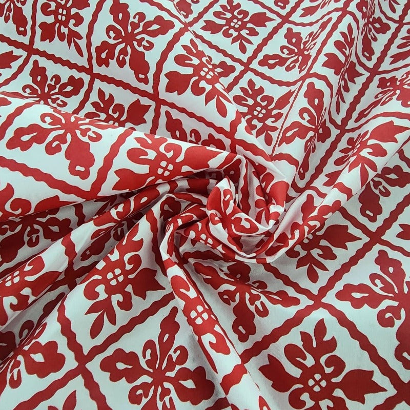 PRINTED POLYCOTTON Dress Fabrics Printed Poly Cotton Check Fabric 112cm (7490124087385)