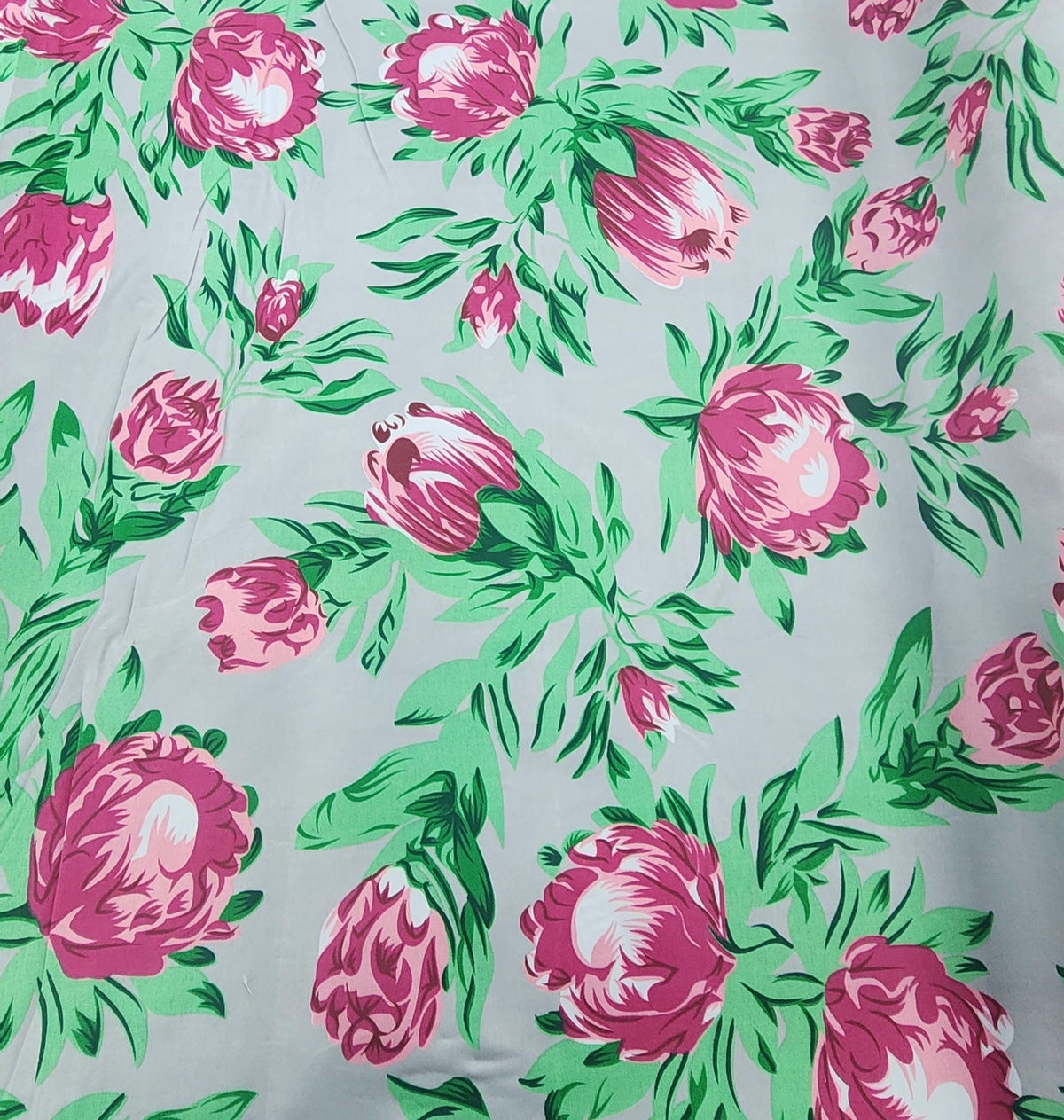 printed polyotton Dress Fabrics Printed Poly Cotton Protea Fabric 112cm (7490123858009)