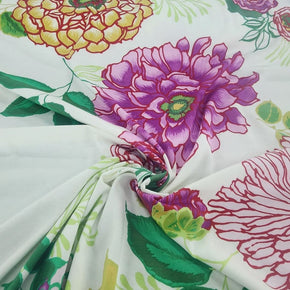 PRINTED RAYON TWILL Dress Fabrics Printed Rayon Twill Fabric 150 cm Cream Floral (7514478903385)