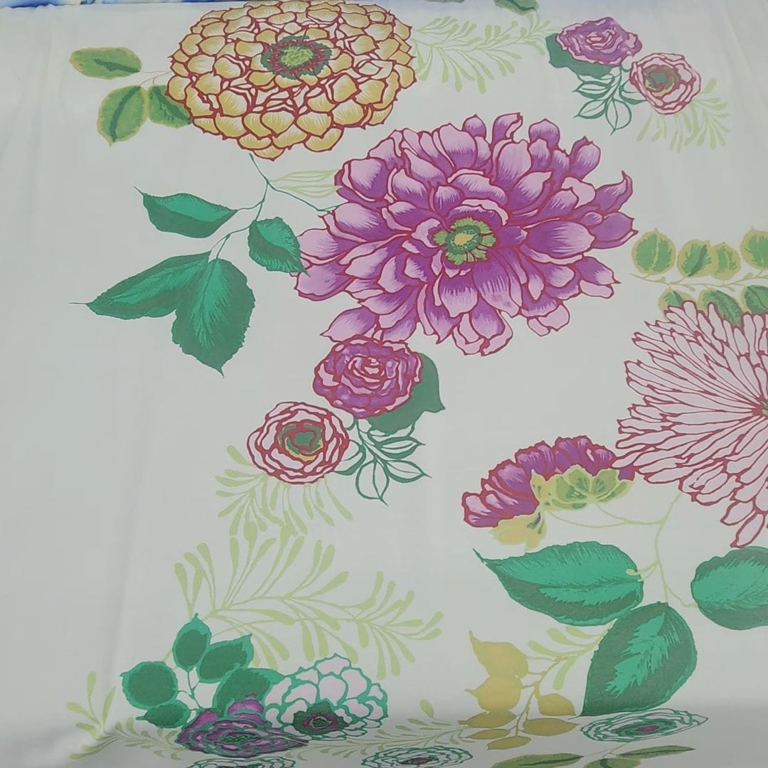 PRINTED RAYON TWILL Dress Fabrics Printed Rayon Twill Fabric 150 cm Cream Floral