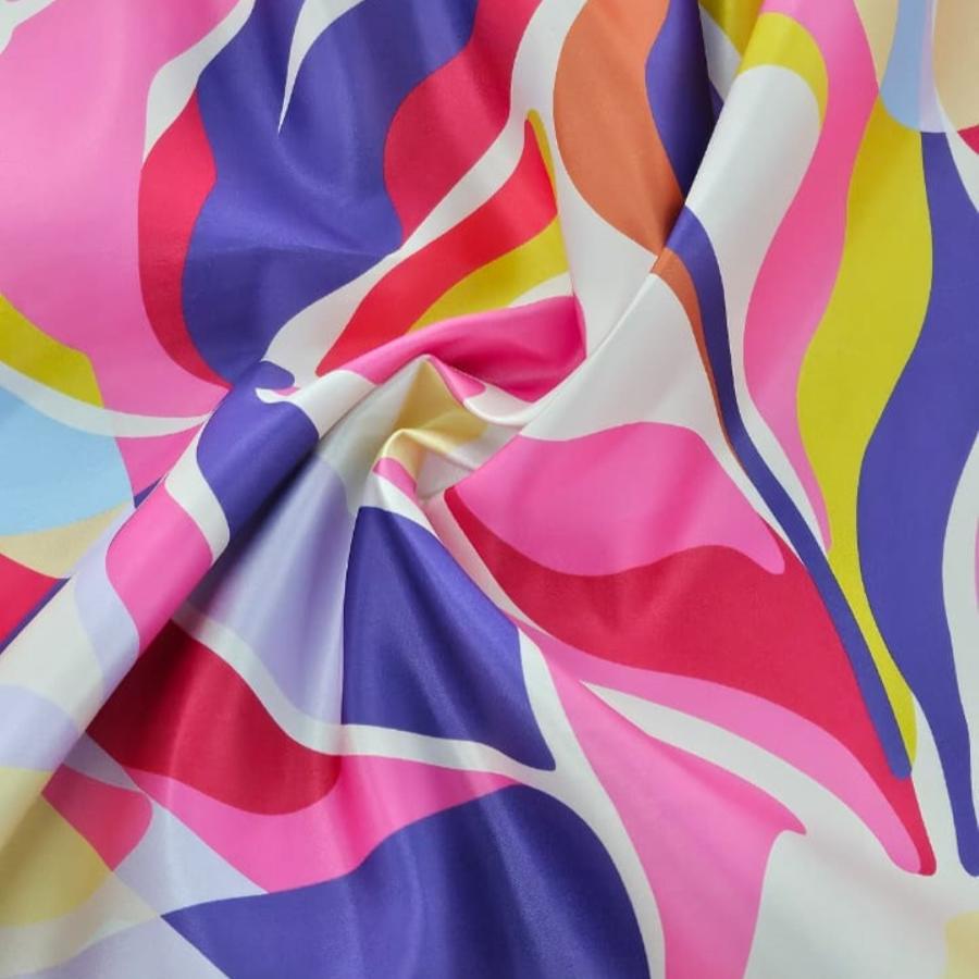 PRINTED SATIN Dress Fabrics Cerise DSN. 3 Printed Duchess 150cm (7784345337945)