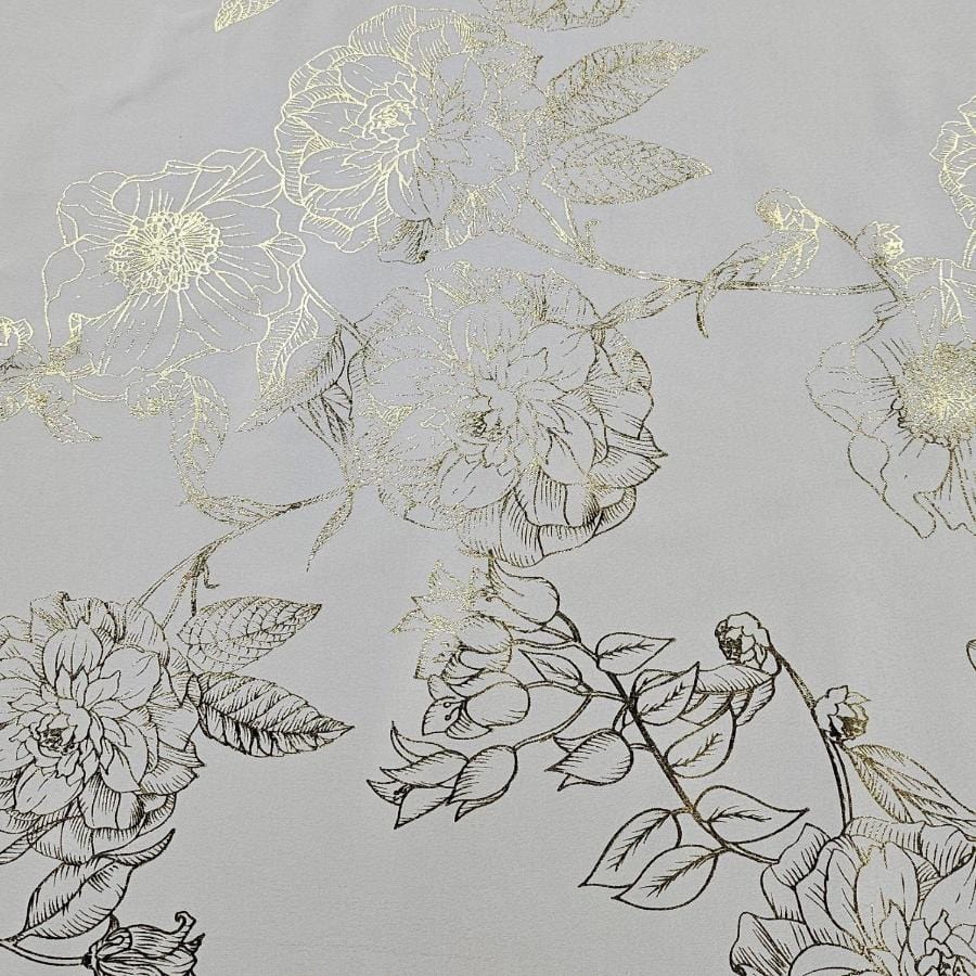 PRINTED SATIN Dress Fabrics Cream Foil Duchess Satin 150cm (7805231824985)