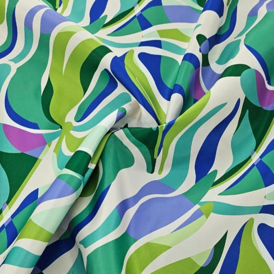 PRINTED SATIN Dress Fabrics Mint DSN. 3 Printed Duchess 150cm (7784345337945)