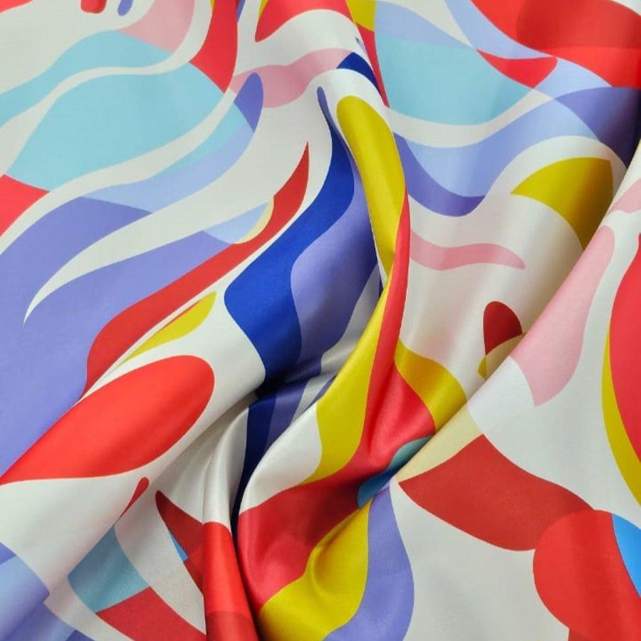 PRINTED SATIN Dress Fabrics Powder Blue DSN. 3 Printed Duchess 150cm (7784345337945)