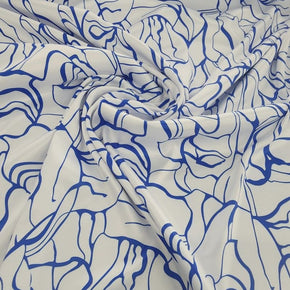 PRINTED SATIN Dress Fabrics Printed Abstract Milano Satin Fabric Blue 150cm (7471857336409)