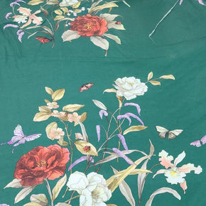 PRINTED SATIN Dress Fabrics Printed Ballroom Satin Fabric Green 150cm (7416587124825)