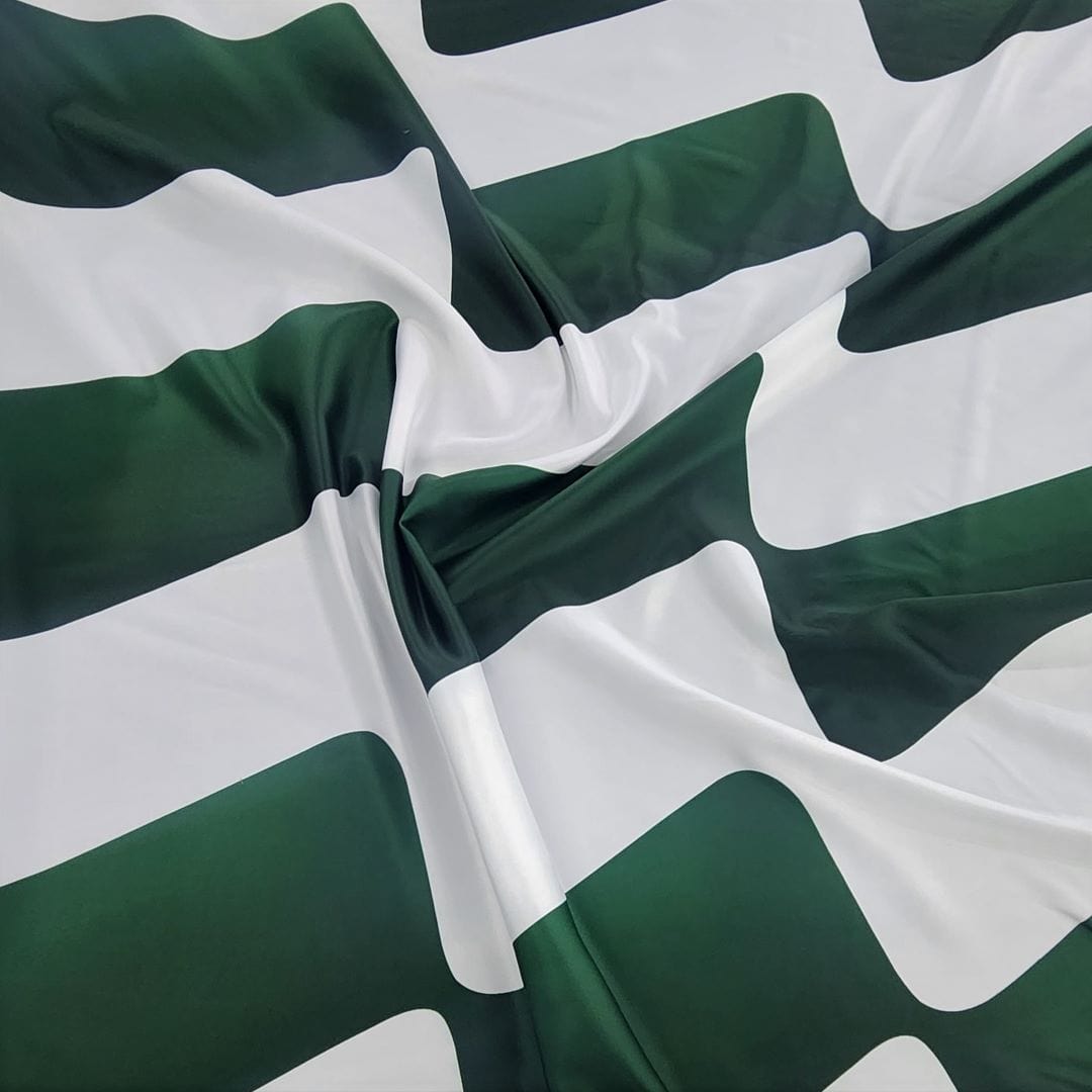 PRINTED SATIN Dress Fabrics Printed Satin Fabric Bottle Green 150cm (7347389497433)