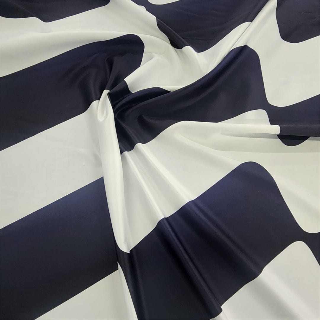PRINTED SATIN Dress Fabrics Printed Satin Fabric Navy 150cm (7347389562969)