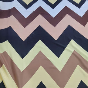 PRINTED SATIN Dress Fabrics Printed Wave Satin Fabric Peach/Cream150cm (7347396018265)