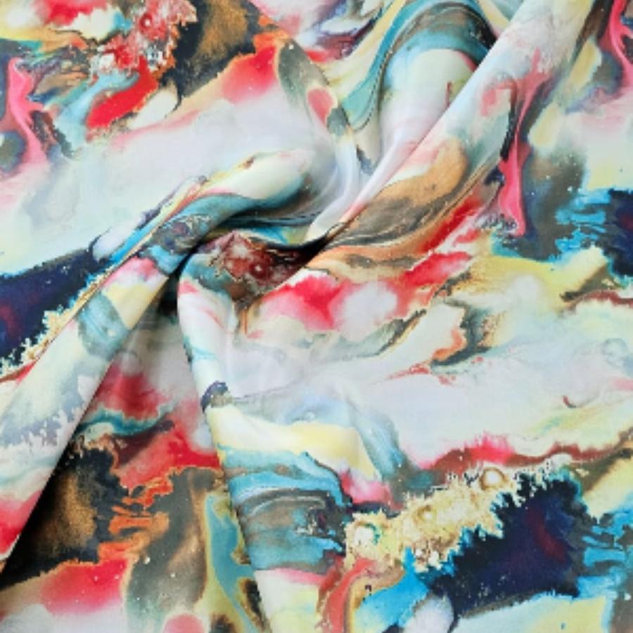 PRINTED SATIN Dress Fabrics Red DSN.2 Printed Duchess 150cm (7784345337945)