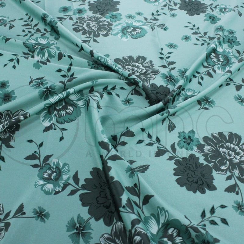 PRINTED SATIN Fabric Mint Printed 50D Dull Satin 140cm