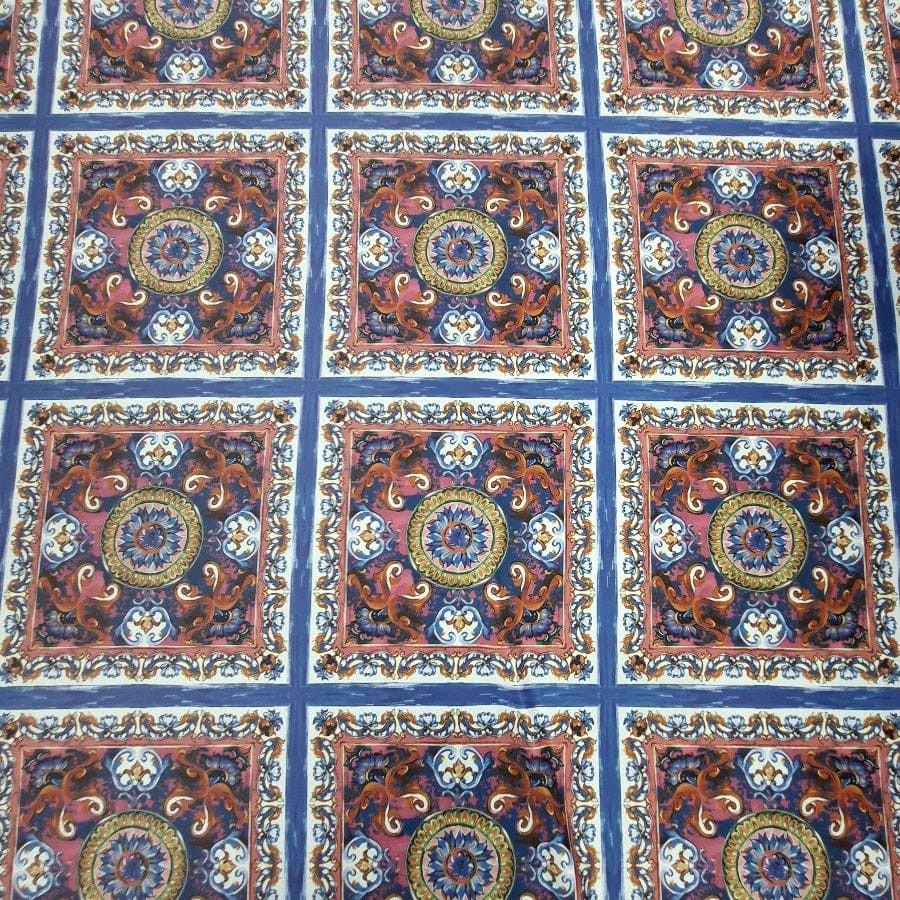 PRINTED SATIN Fabric Navy Printed Digital Duchess Satin 140 cm