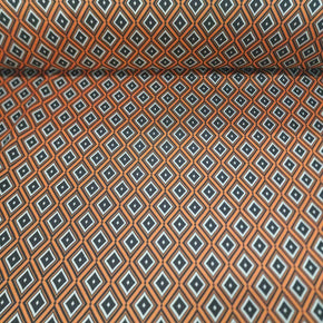 PRINTED STRETCH FABRIC Dress Fabrics Poly Spandex Jacquard Fabric Orange 140cm (7292609364057)