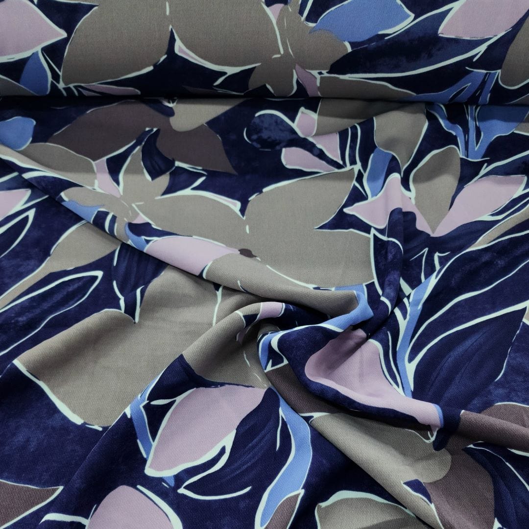 PRINTED TWILL RAYON Dress Fabrics Printed Broken Twill Fabric Purple 150cm (7292602450009)