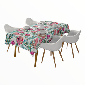 Tablecloth Protea Print White 1.5m x 3m (7996726444121)