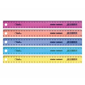 PSD School Stationery Treeline Plastic Ruler 30cm Assorted