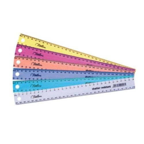 PSD School Stationery Treeline Plastic Ruler 30cm Assorted