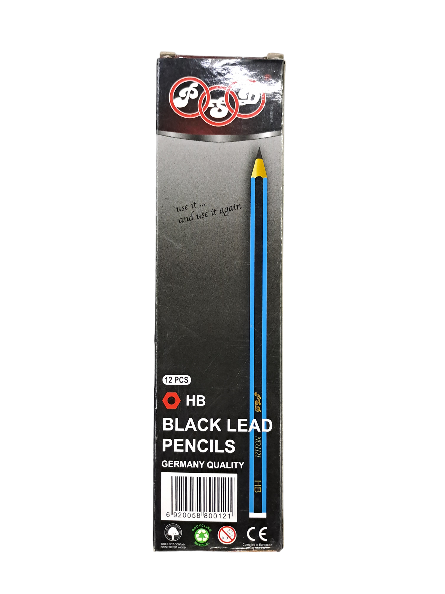 PSD Tech & Office PSD HB Pencils Black Lead 12s HN-1121 (7335597310041)