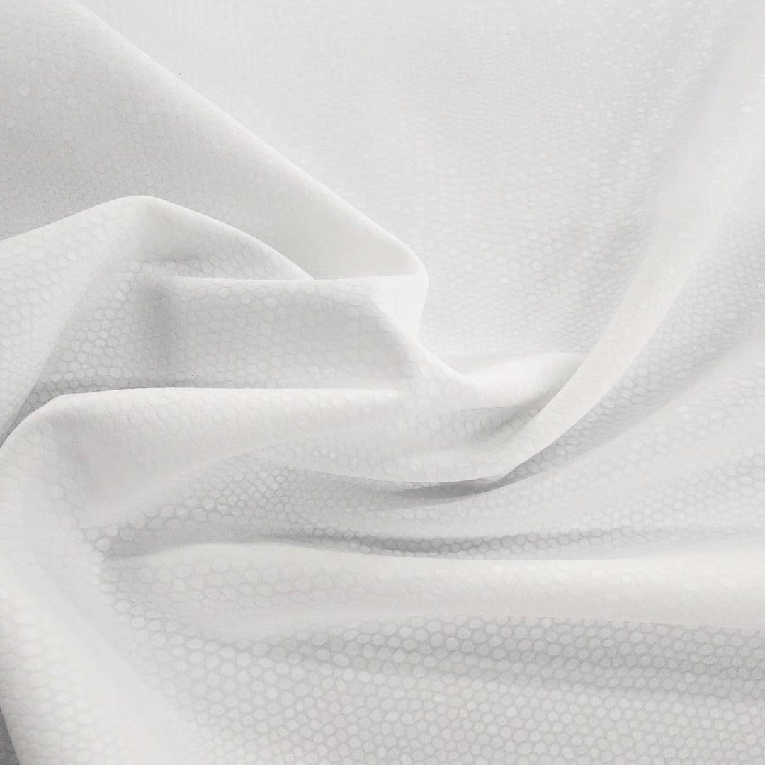 PU Dress Fabrics White Embossed Pu Leather Fabric 150cm (7562616471641)