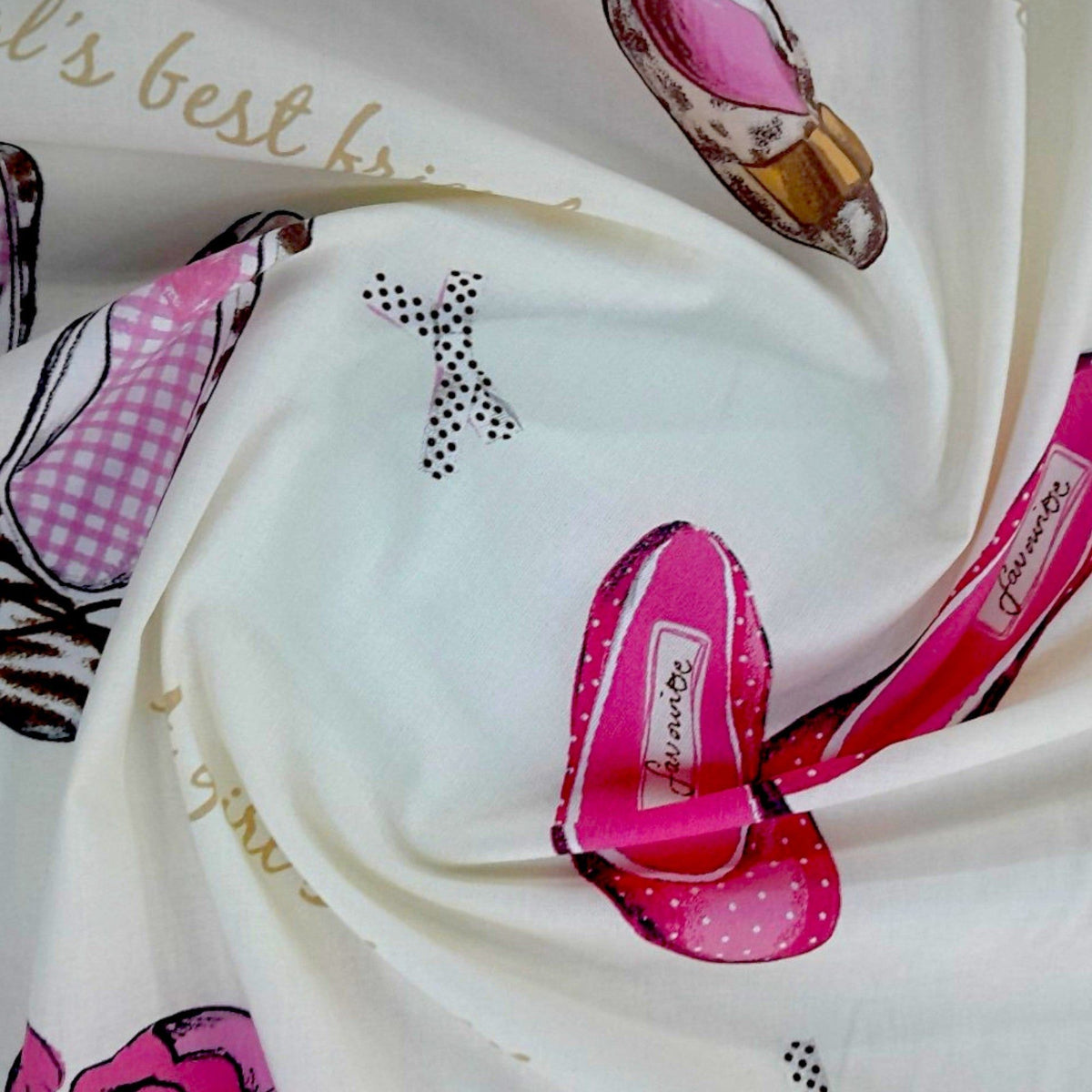 Cotton Kids Fabric Pumps Print 140 cm.