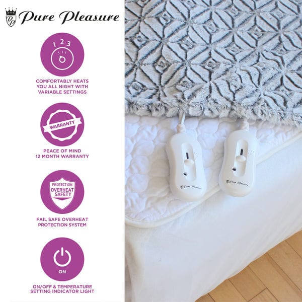 PURE PLEASURE ELECTRIC BLANKET Pure Pleasure Cotton Quilt Fully Fitted Electric Blanket (7647769624665)