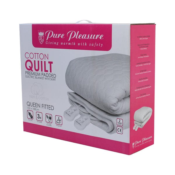 PURE PLEASURE ELECTRIC BLANKET Pure Pleasure Cotton Quilt Fully Fitted Electric Blanket (7647769624665)
