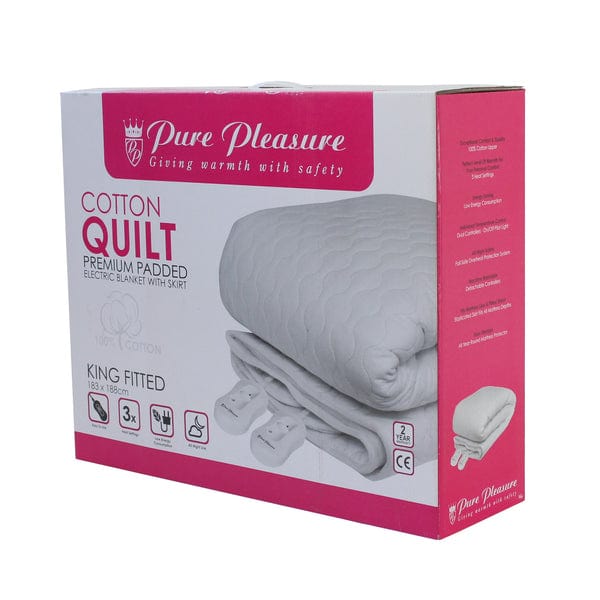 PURE PLEASURE ELECTRIC BLANKET Pure Pleasure Cotton Quilt Fully Fitted Electric Blanket (7647769624665)